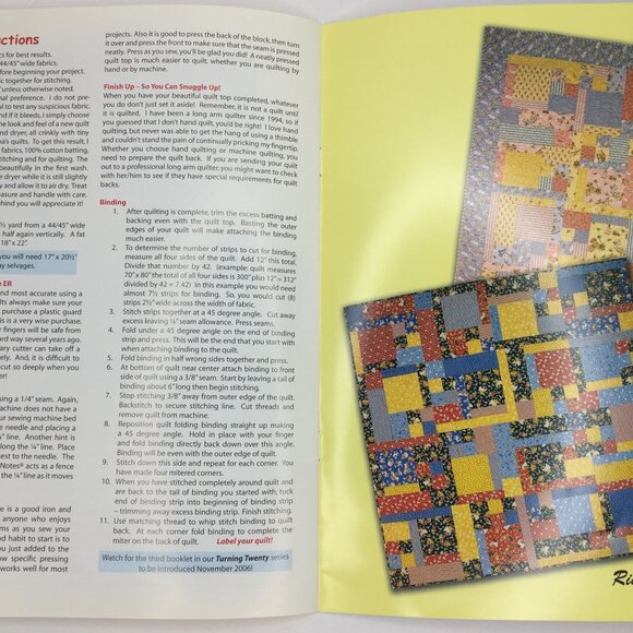 2005 Turning Twenty... Again Quilt Book 2 Tricia Cribbs Fabric Combinations - Picture 6 of 8